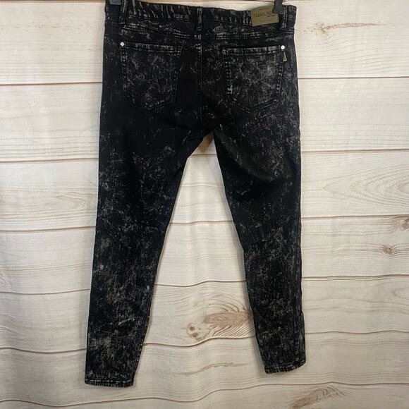 TwelveK New York Black Acid Wash Button Fly Skinny Jeans Size Large - Picture 3 of 6